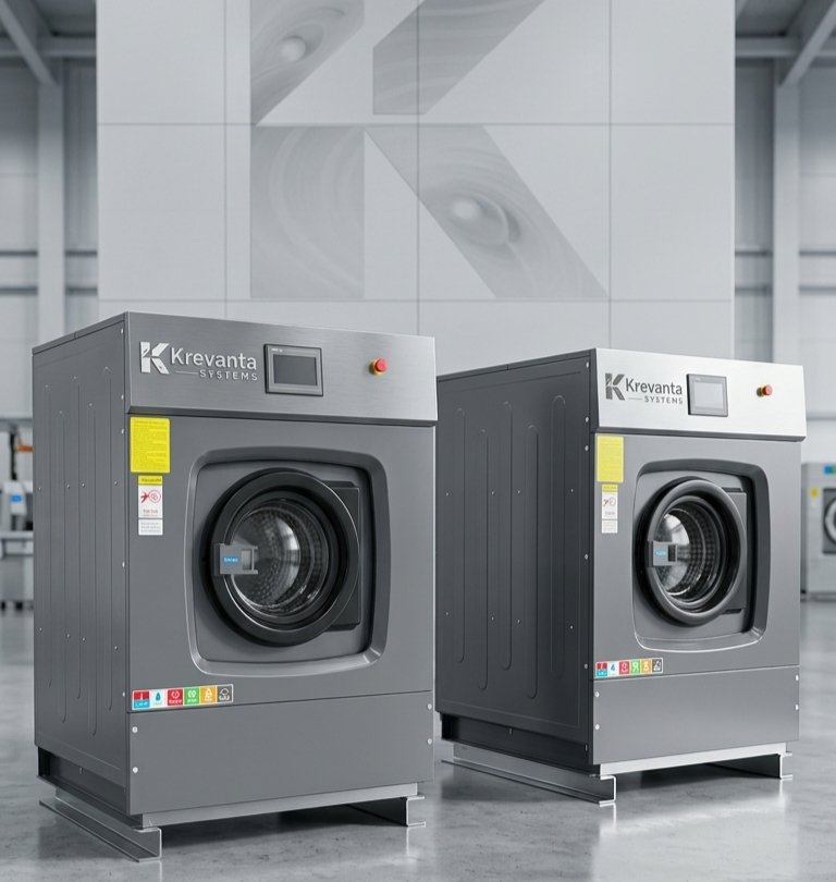 Krevanta washer extractors installed in a laundry